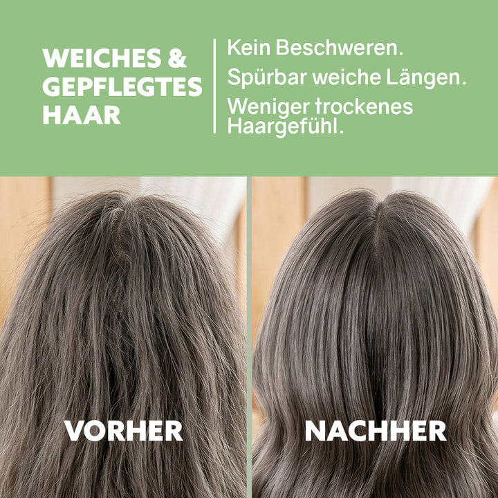 Feuchtigkeits Shampoo-Fluff Aloe Vera: Ergebnis mit weichem, gepflegtem Haar