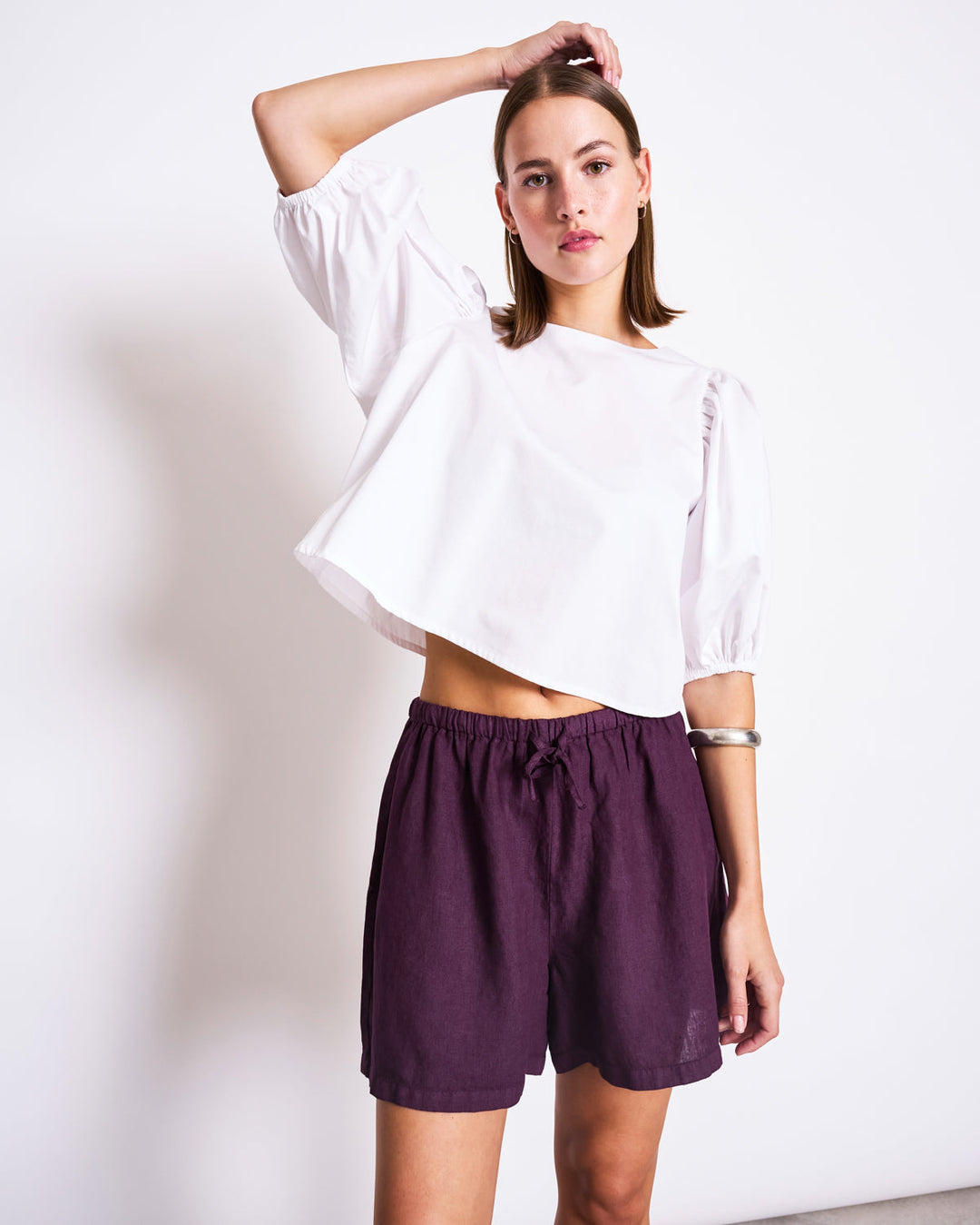 Shorts Linen Drawstring Shorts Marum Cherry Lacquer – JAN 'N JUNE – Zweiblatt 3