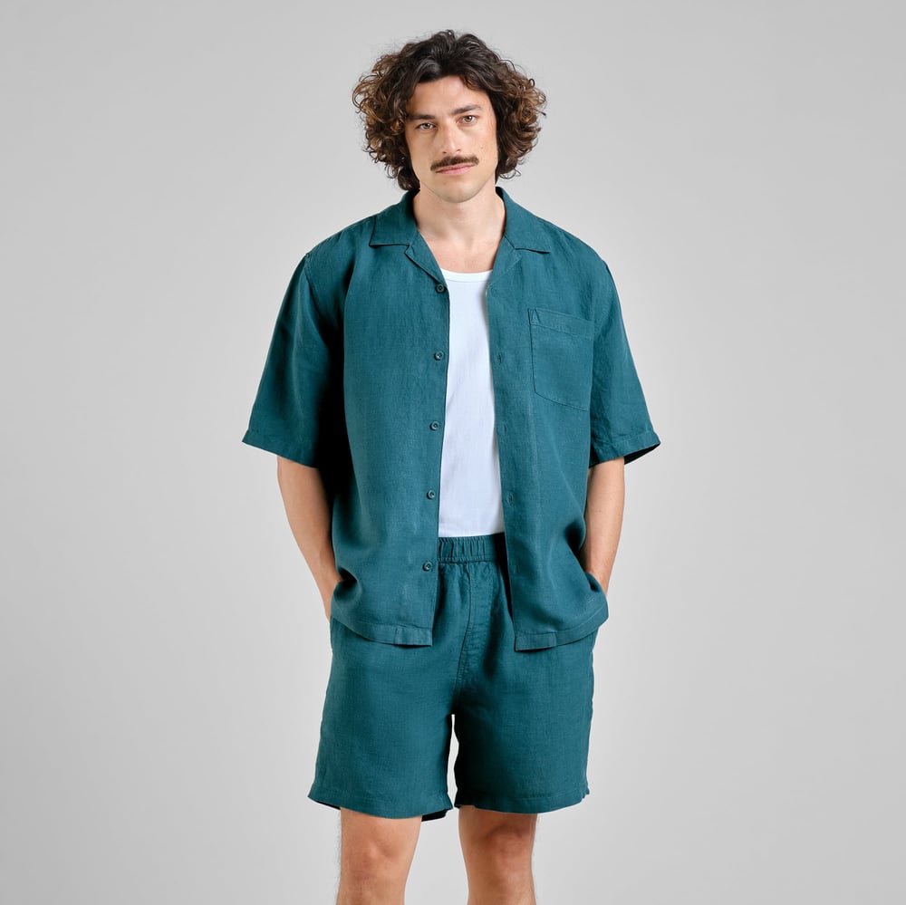 Shorts Sibbarp Linen Mediterranea Green – Dedicated – Zweiblatt 1