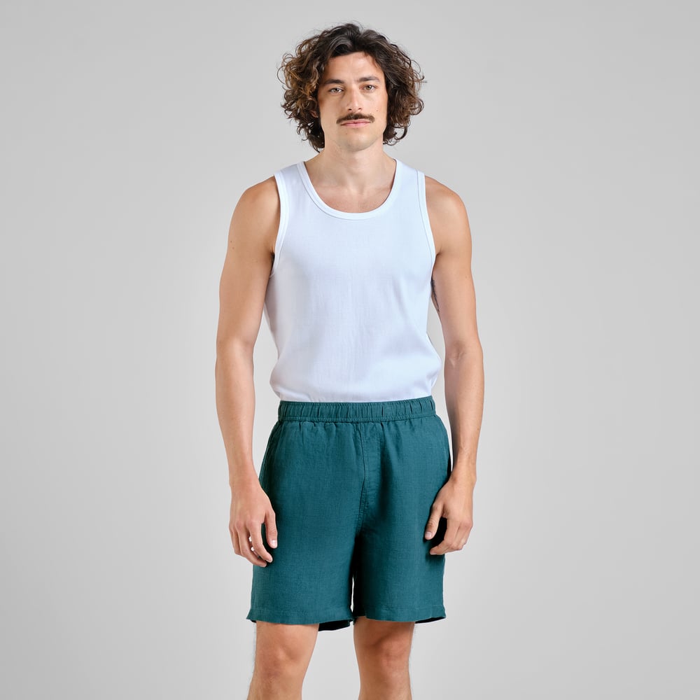 Shorts Sibbarp Linen Mediterranea Green – Dedicated – Zweiblatt 3
