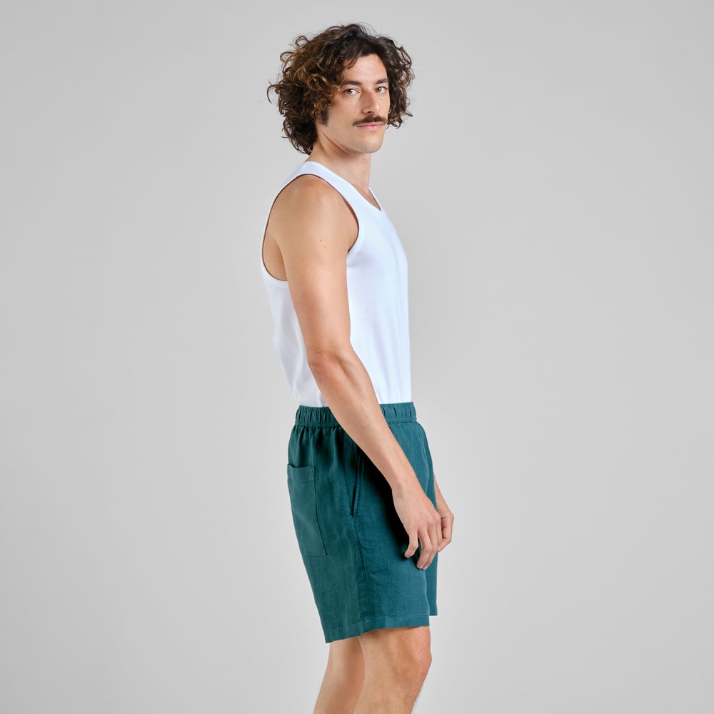 Shorts Sibbarp Linen Mediterranea Green – Dedicated – Zweiblatt 4