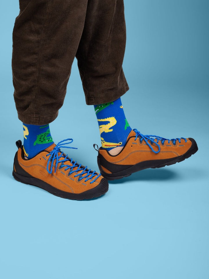Socken Crazy Crocs von DillySocks, getragen