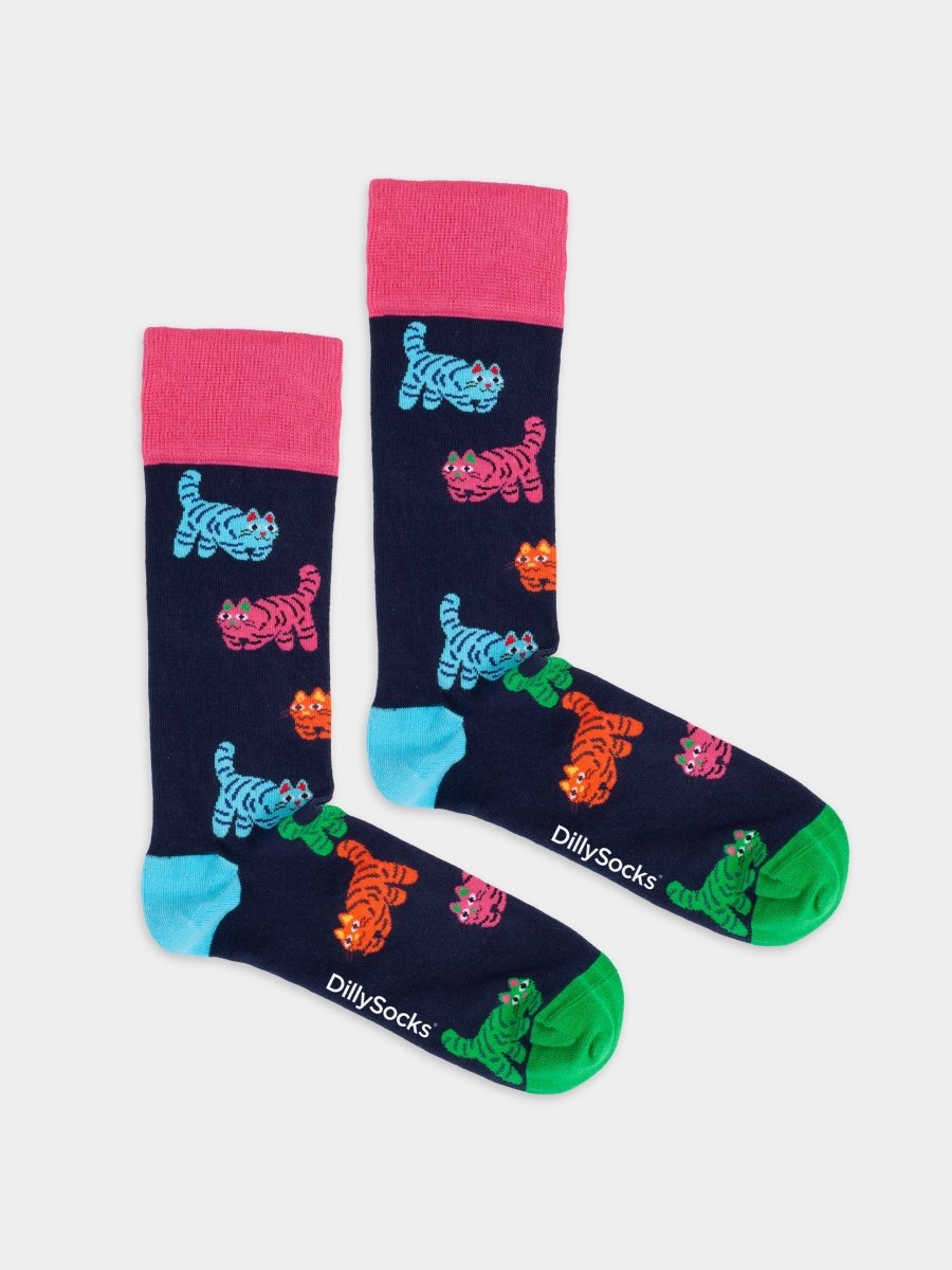 Socken Funky Cats von DillySocks mit Katzen-Muster