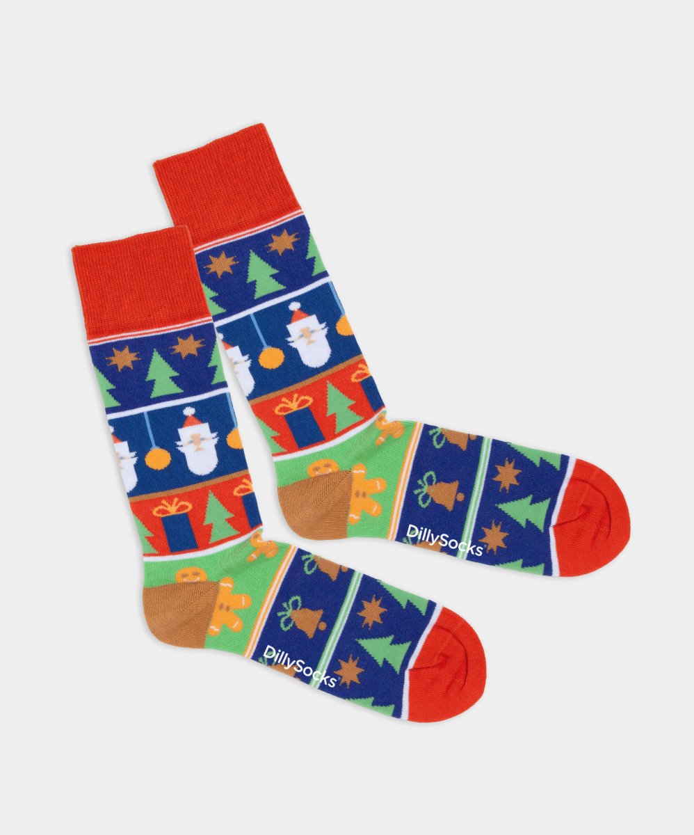 Socken Hello Santa von DillySocks mit Santa-Motiven