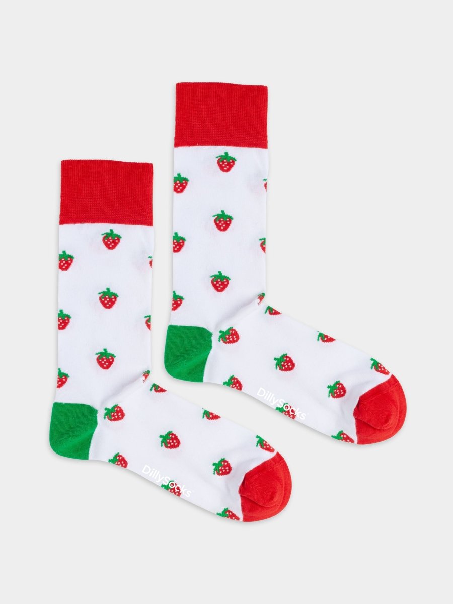 Socken Strawberry Pop von DillySocks mit Erdbeer-Motiv