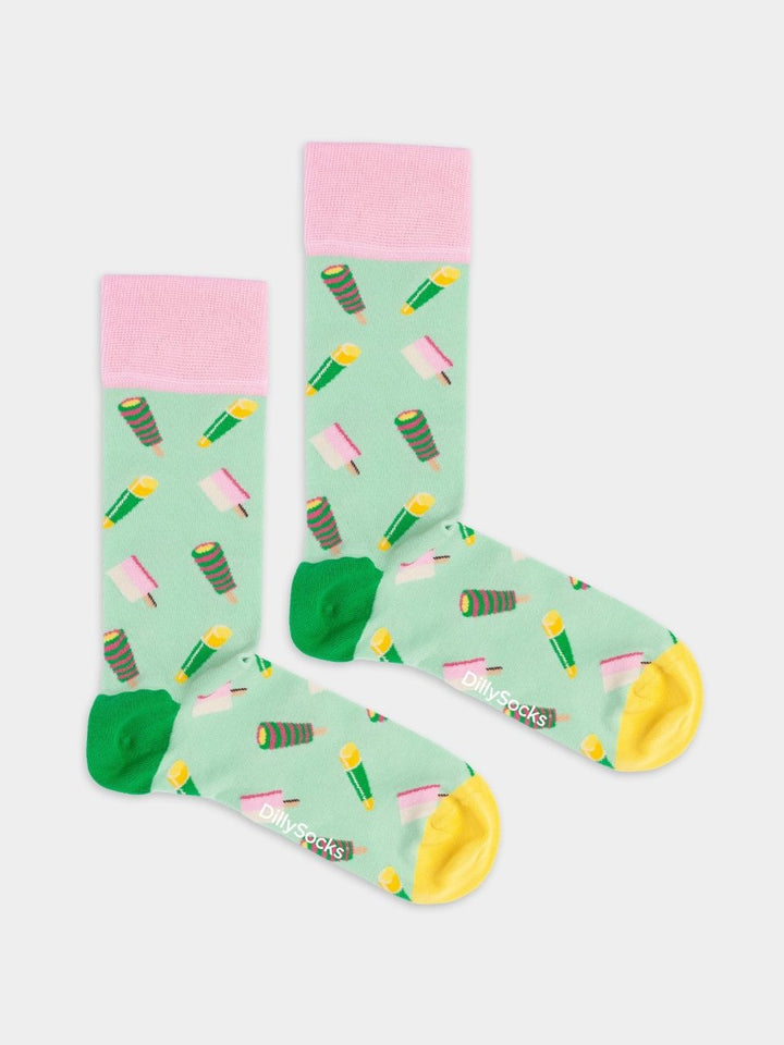 Socken Twister Treat von DillySocks mit Eis-Motiv