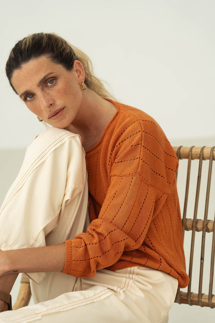 Sofie Linen Sweater Orange – NÄZ – Zweiblatt 4