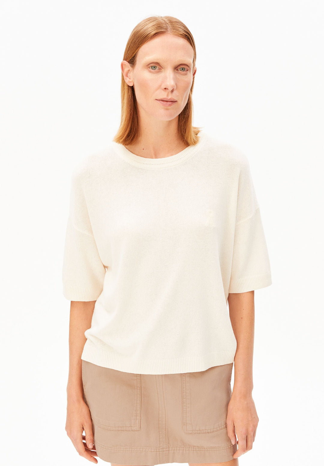 Strick T-Shirt S SL Linen Blend Knit Sweater Undyed – Armedangels – Zweiblatt 1