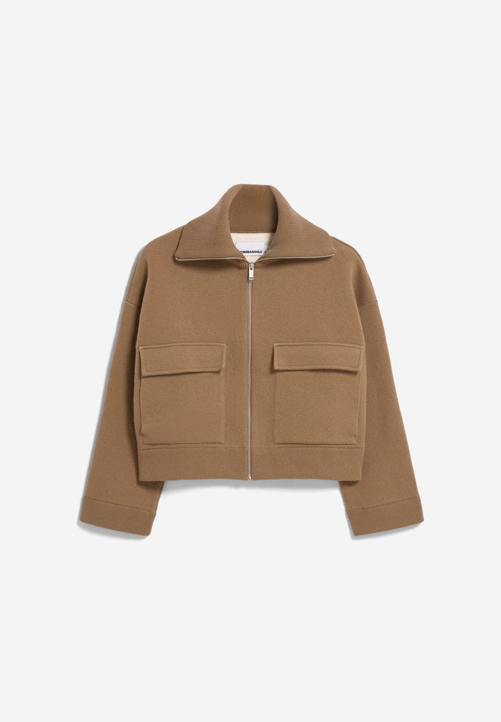 Strickjacke Cotton-Wool Amberwood von Armedangels freigestellt