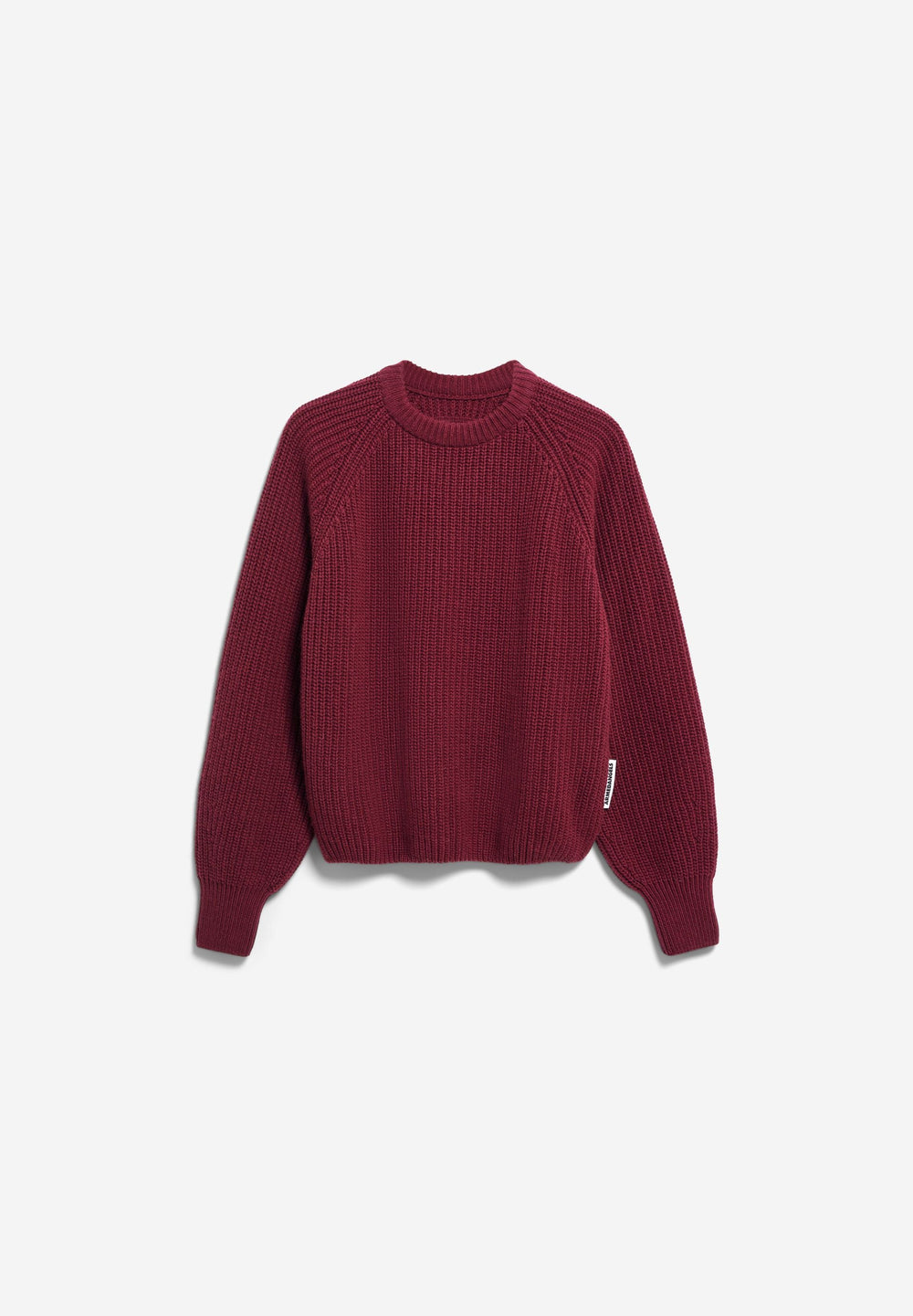 Strickpullover KAAGI Rippstrick Velvet Red von Armedangels freigestellt