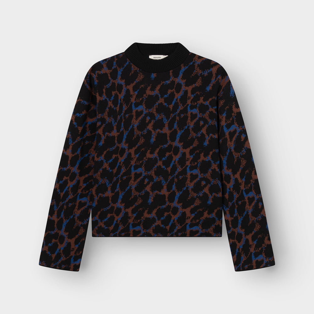 Sweater Leopard Limhamn von Dedicated, Strickpullover Freisteller