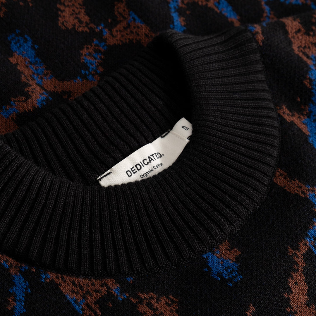 Sweater Leopard Limhamn von Dedicated, Detail Kragen