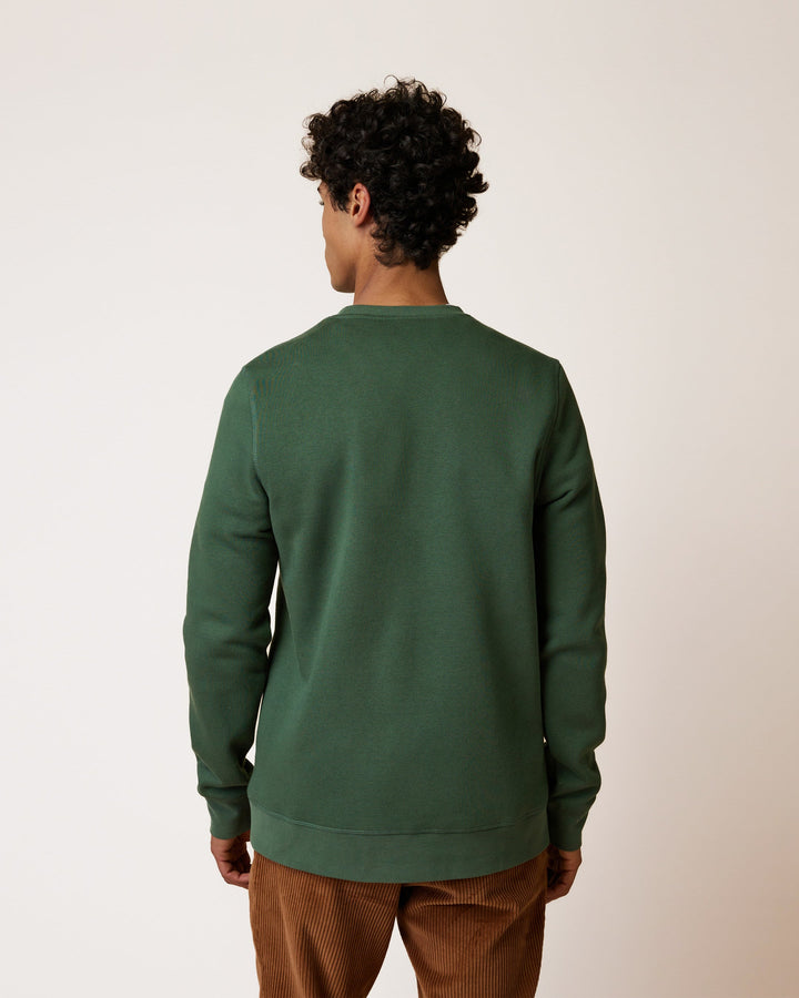 Sweatshirt Donzy Waldgrün von Faguo Detail Baumstickerei
