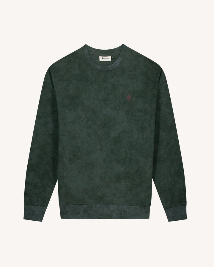 Sweatshirt Fango Dunkelgrün meliert von Faguo freigestellt