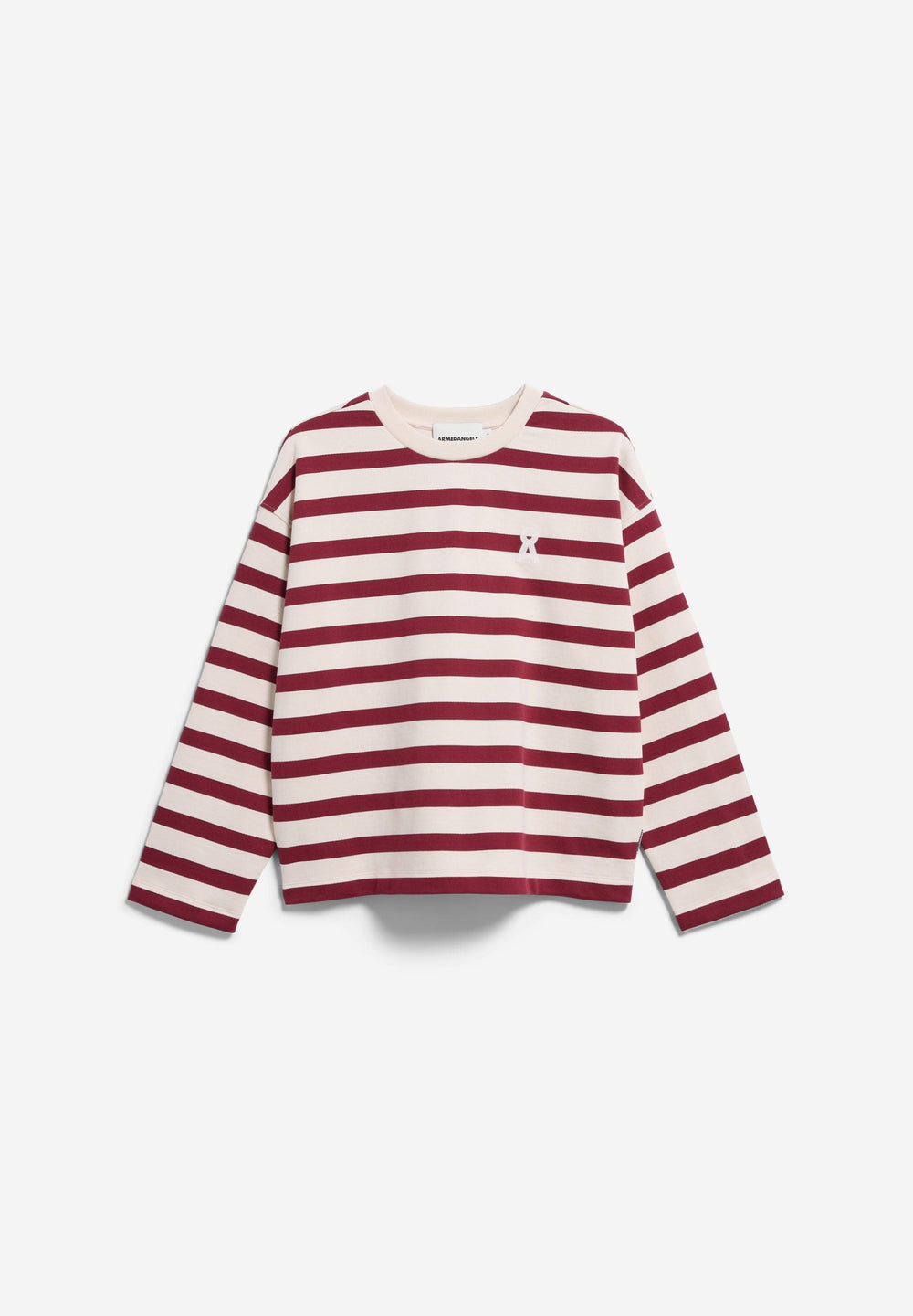Sweatshirt ICONIC Å FRANKAA BOLD Undyed-Velvet Red von Armedangels freigestellt
