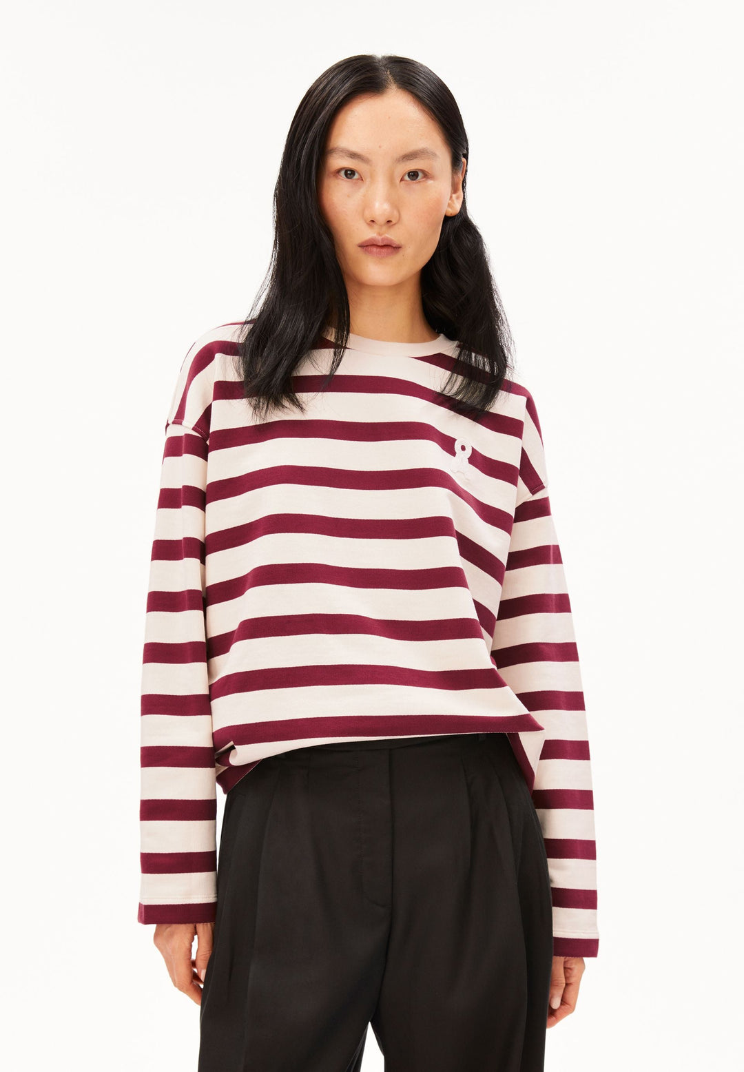 Sweatshirt ICONIC Å FRANKAA BOLD Undyed-Velvet Red von Armedangels Vorderansicht