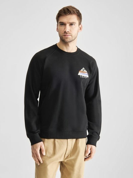Sweatshirt Malmoe Cut Out Mountain in Schwarz von Dedicated, Frontansicht