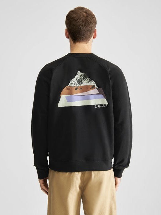 Sweatshirt Malmoe Cut Out Mountain in Schwarz von Dedicated, Rueckansicht