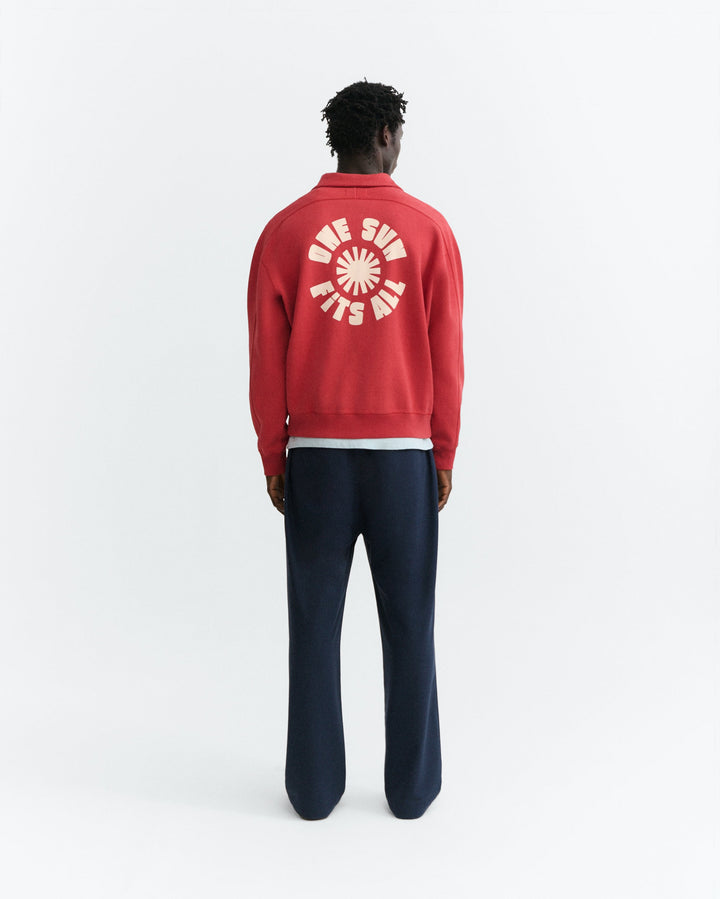 Sweatshirt One Sun Rot von Thinking MU, Ganzkörper Rückansicht