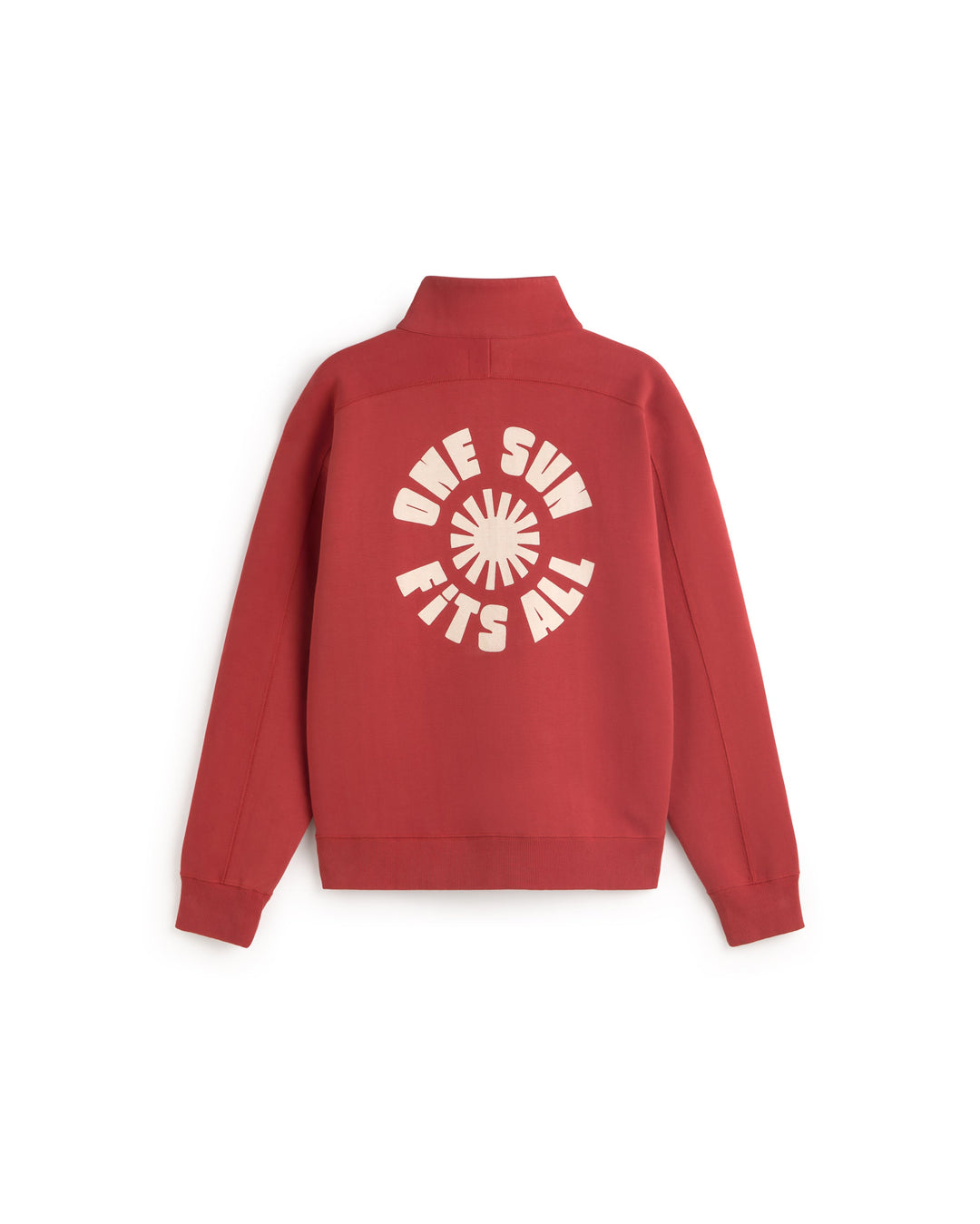 Sweatshirt One Sun Rot von Thinking MU, Freisteller Rückseite