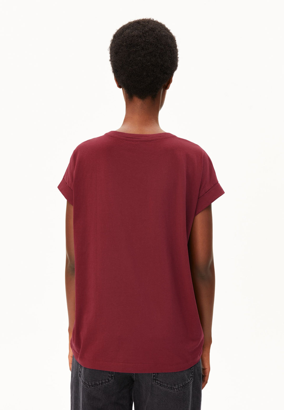 T-Shirt IDAARA Velvet Red von Armedangels Rückansicht