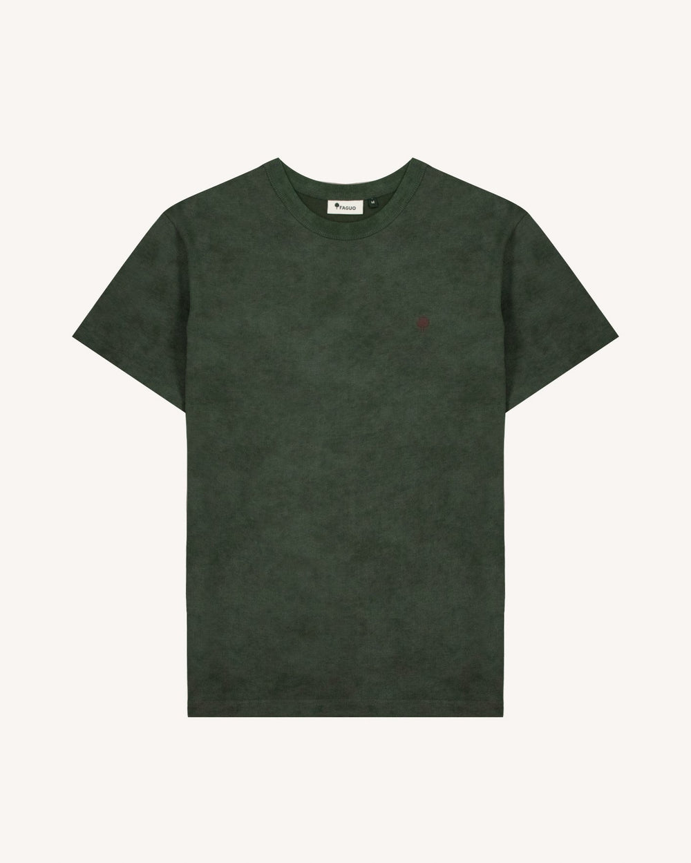 T-Shirt Lugny Dunkelgrün meliert von Faguo freigestellt