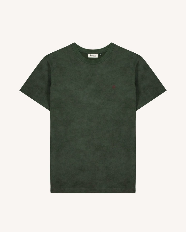 T-Shirt Lugny Dunkelgrün meliert von Faguo freigestellt