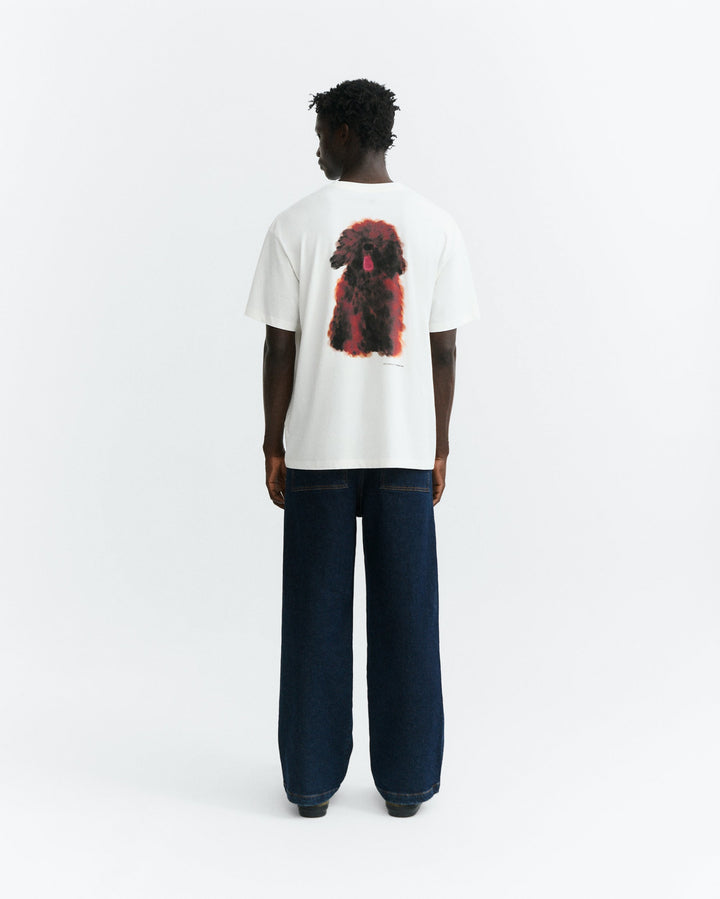 T-Shirt Pet Portrait Weiss von Thinking MU, Ganzkörper Rückansicht