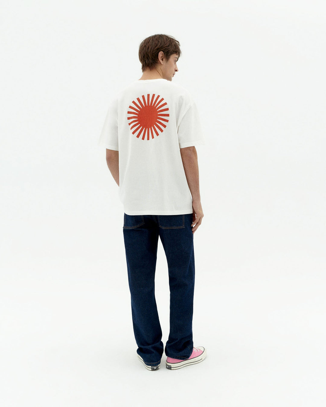 T-Shirt Sol Contrast Weiss von Thinking MU, Ganzkörper Rückansicht