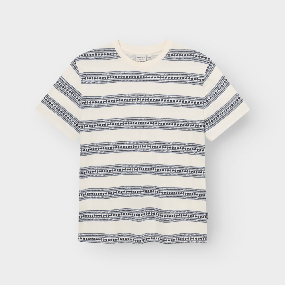 T-Shirt Stockholm Floral Stripe Blue – Dedicated – Zweiblatt 2