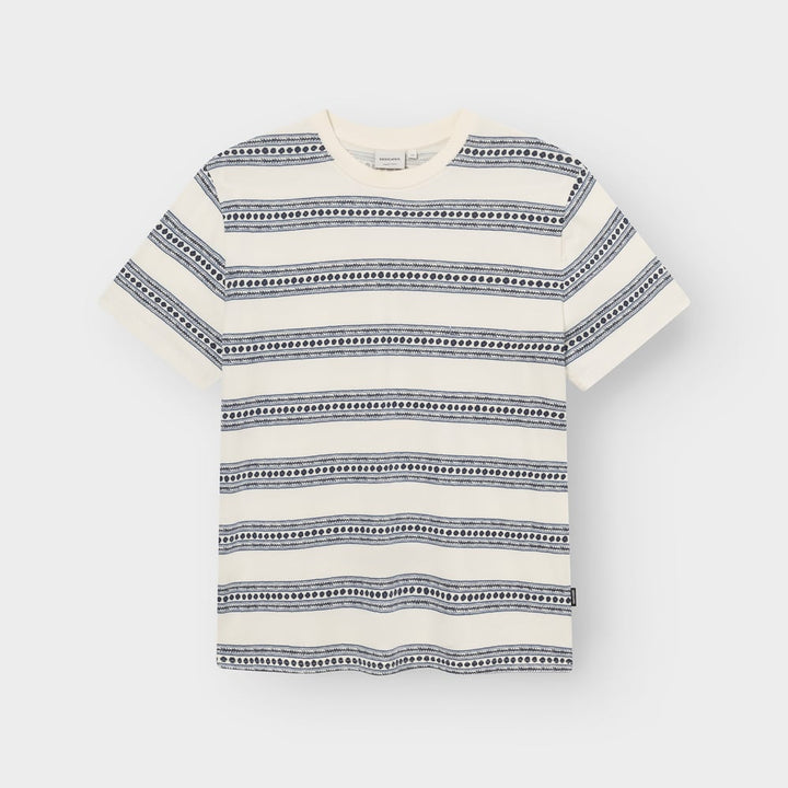 T-Shirt Stockholm Floral Stripe Blue – Dedicated – Zweiblatt 2