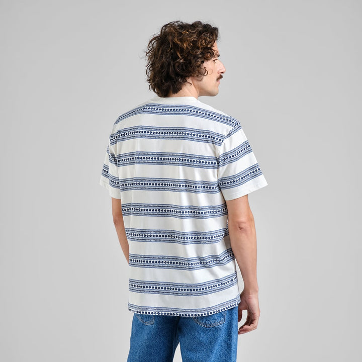 T-Shirt Stockholm Floral Stripe Blue – Dedicated – Zweiblatt 4