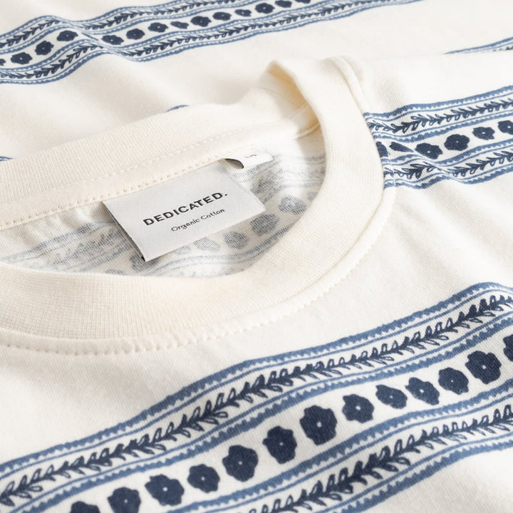 T-Shirt Stockholm Floral Stripe Blue – Dedicated – Zweiblatt 5