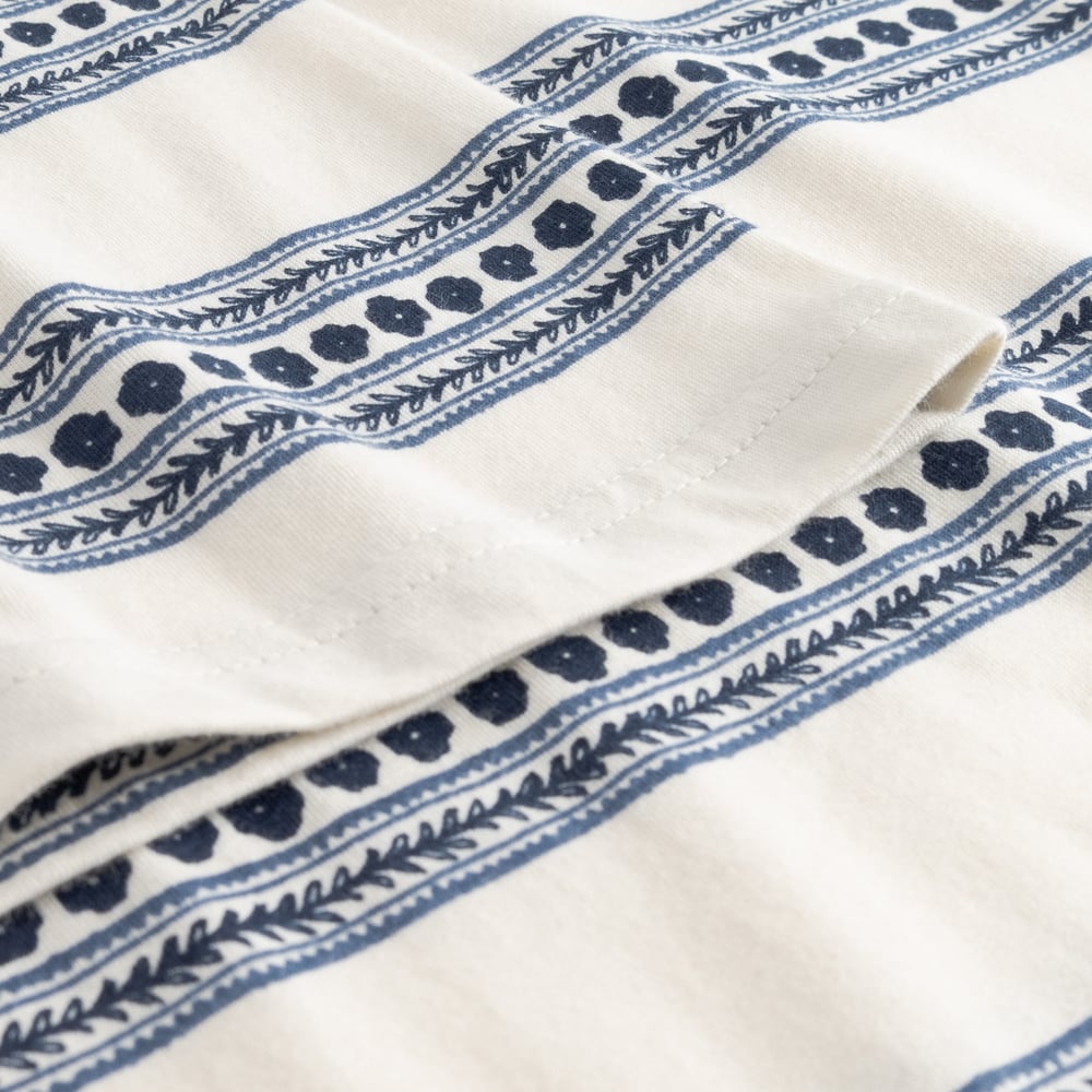 T-Shirt Stockholm Floral Stripe Blue – Dedicated – Zweiblatt 6