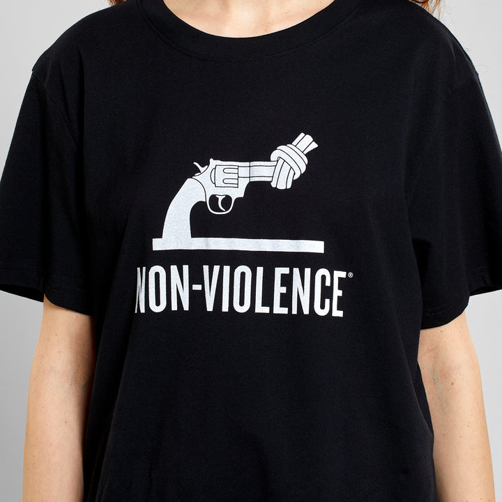 T-Shirt Stockholm The Knotted Gun in Schwarz von Dedicated, Print-Detail