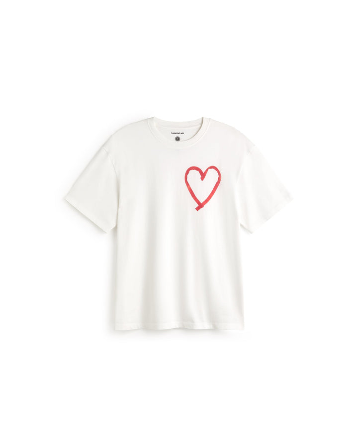 T-Shirt Tape Heart Weiss von Thinking MU, Freisteller