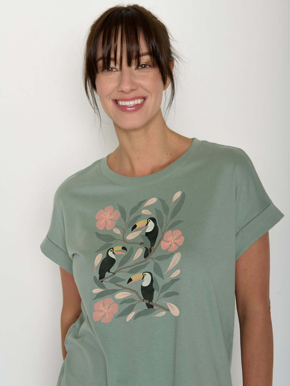 T-Shirt Tucan Flower Looney Pale Green – Greenbomb – Zweiblatt 2