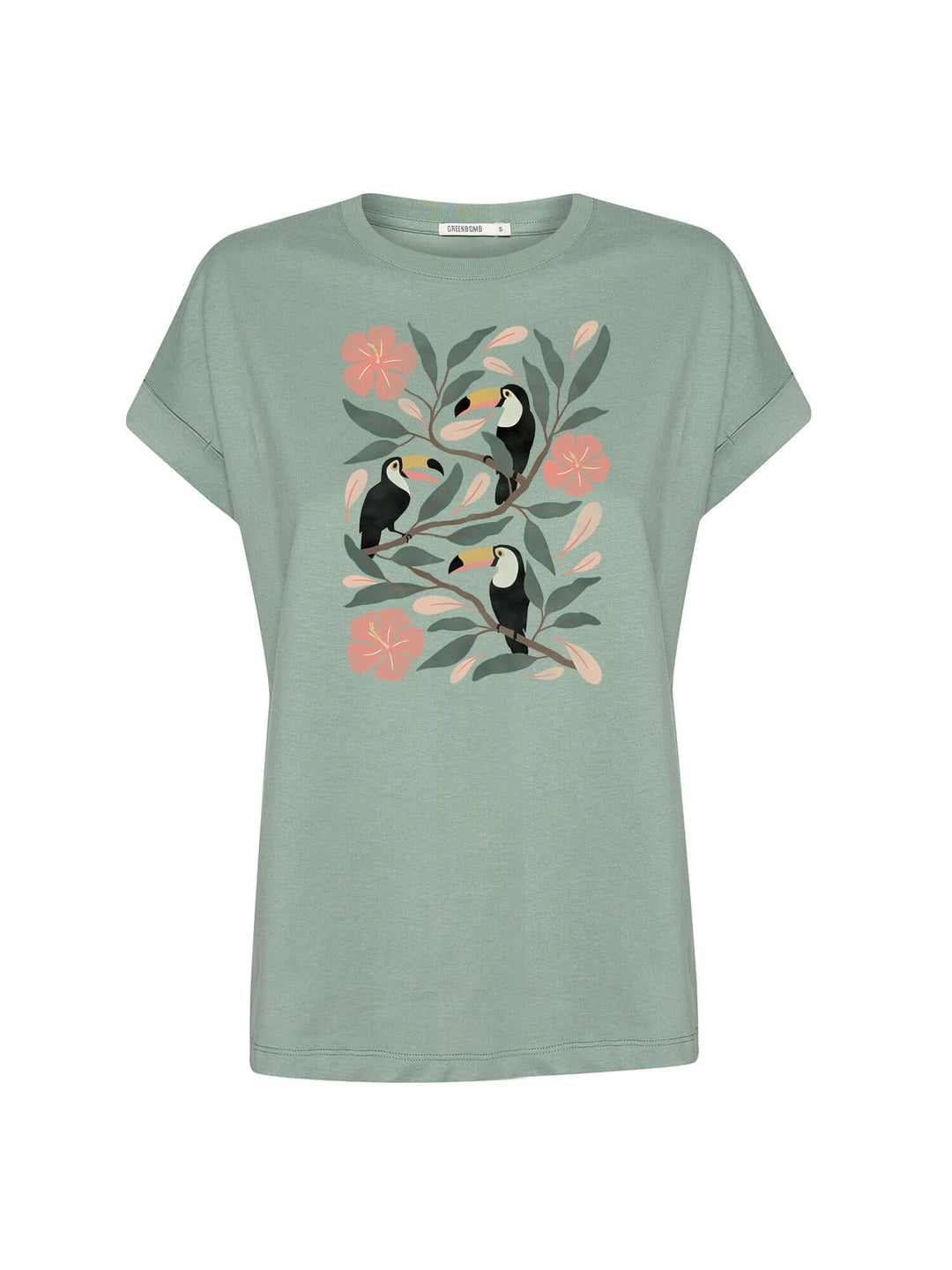 T-Shirt Tucan Flower Looney Pale Green – Greenbomb – Zweiblatt 5