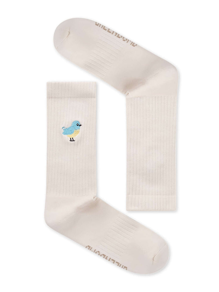 Tennis Socken Singing Bird Ecru Greenbomb, Seitenansicht des Paars