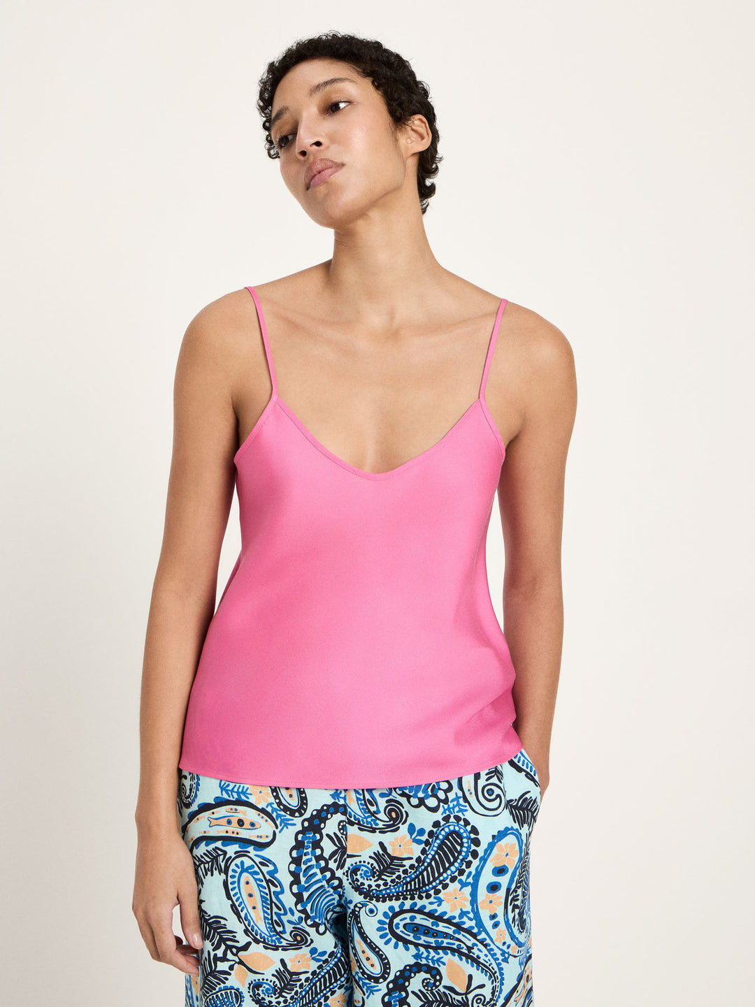 Trägertop aus Tencel Bright Orchid von Lanius