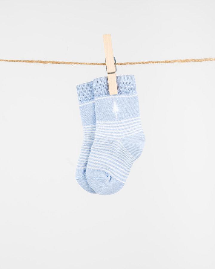 Gestreifte TreeSocks Kids in Hellblau von NIKIN