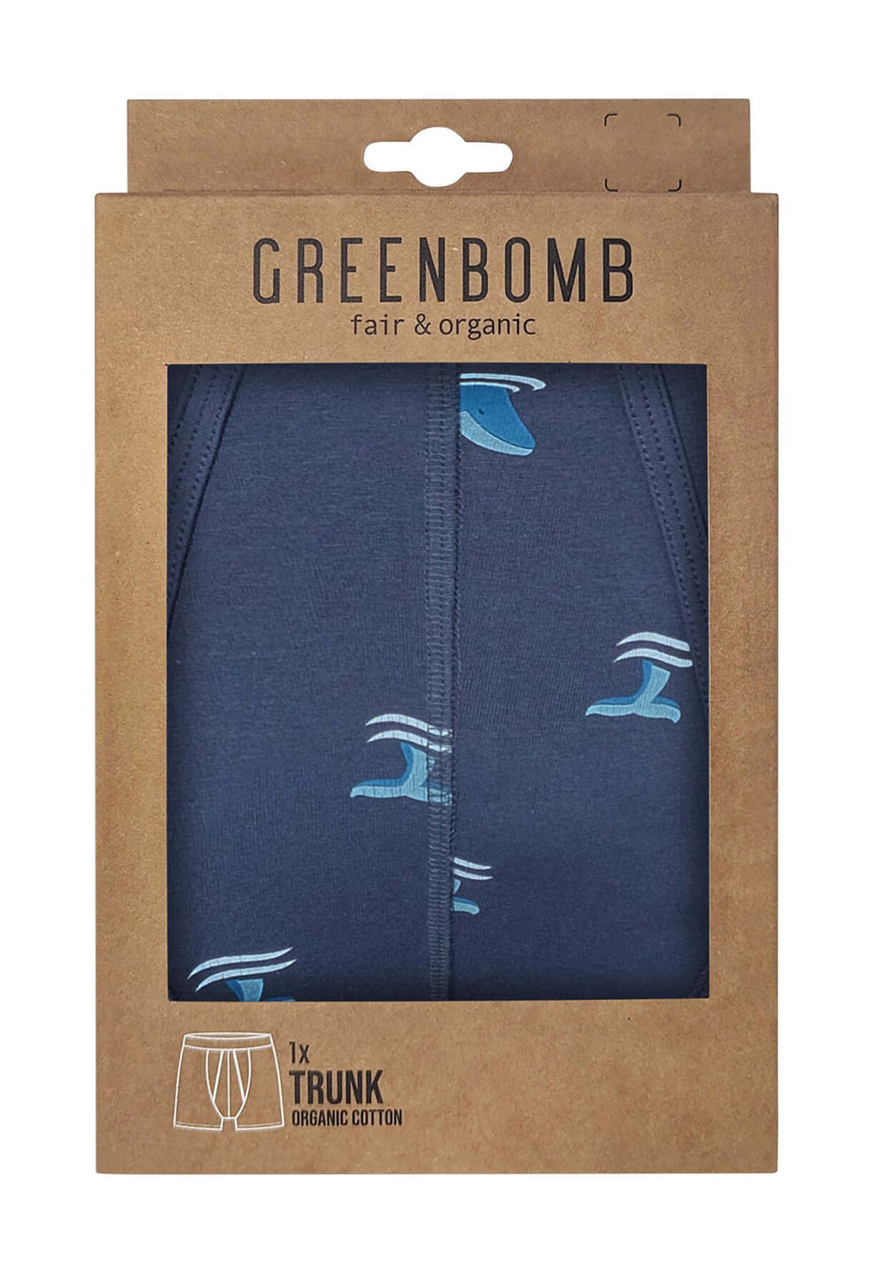 Unterhose Animal Whale Tail Navy von GREENBOMB, zweite Ansicht