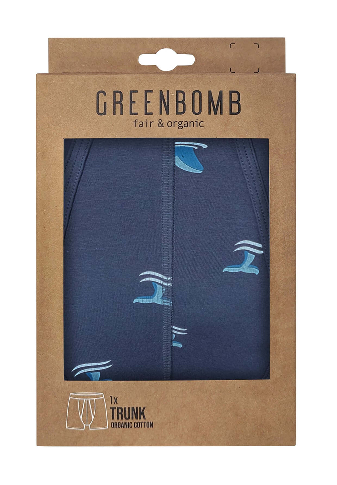 Unterhose Animal Whale Tail Navy von GREENBOMB, zweite Ansicht