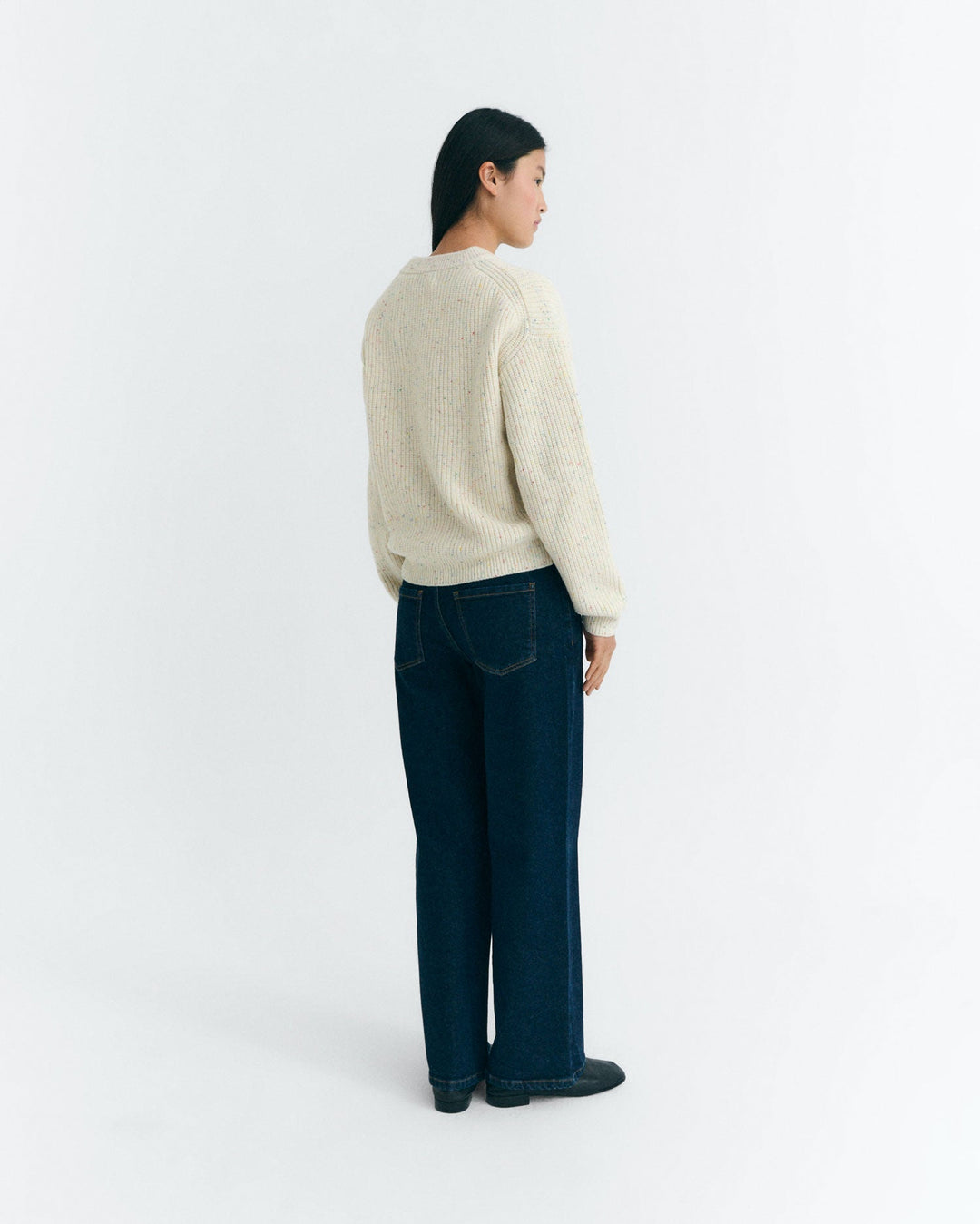 Wollpullover Carmen Ecru Thinking MU, Rückansicht