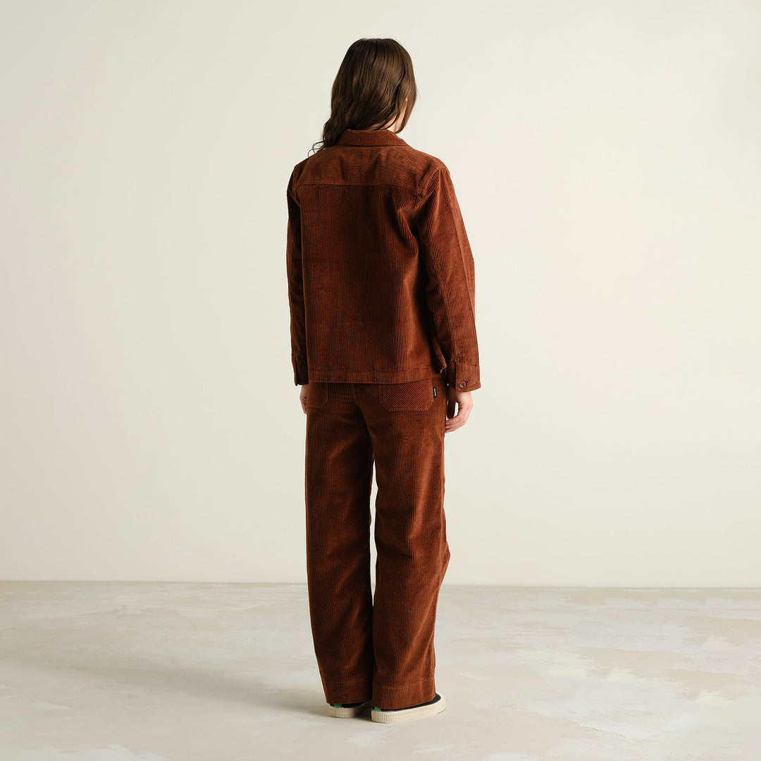 Workwear Pants Vara Corduroy Cappuccino Brown von Dedicated, Rückansicht