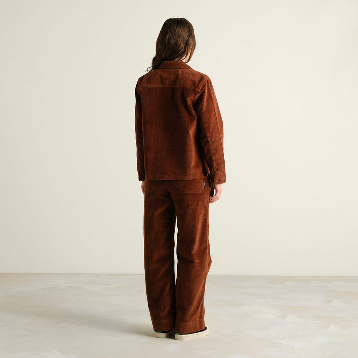 Workwear Pants Vara Corduroy Cappuccino Brown von Dedicated, Rückansicht