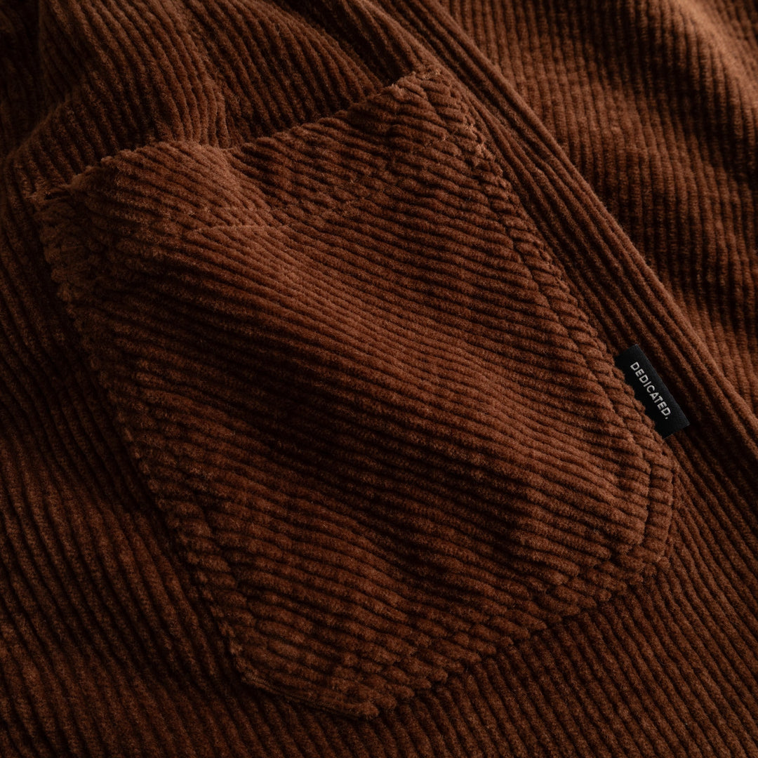 Workwear Pants Vara Corduroy Cappuccino Brown von Dedicated, Detail Tasche
