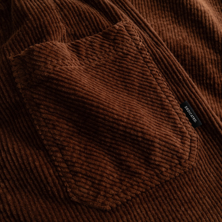 Workwear Pants Vara Corduroy Cappuccino Brown von Dedicated, Detail Tasche