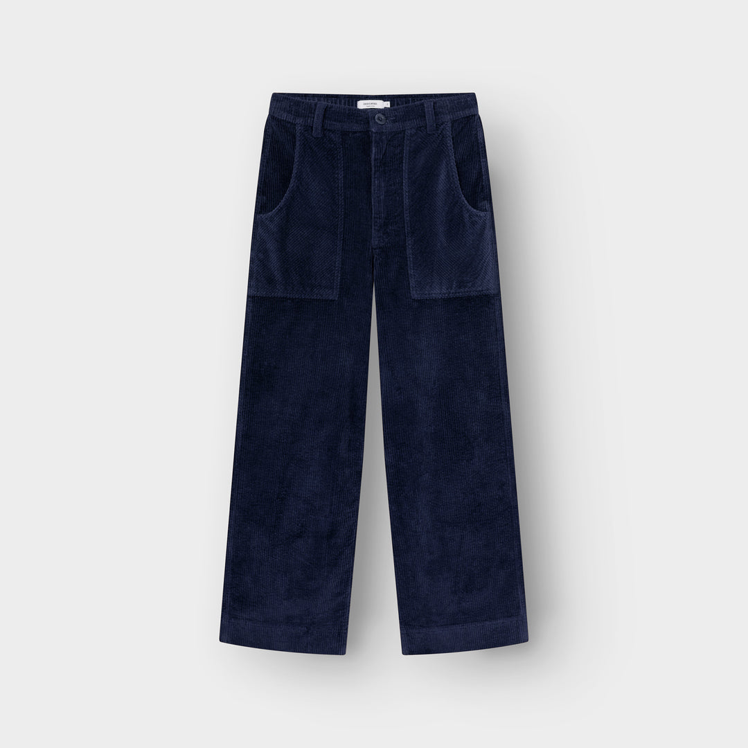 Workwear Pants Vara Corduroy Navy von Dedicated, Cordhose Freisteller
