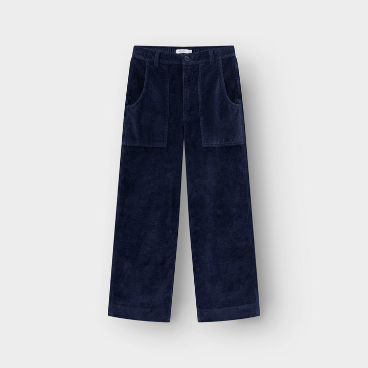 Workwear Pants Vara Corduroy Navy von Dedicated, Cordhose Freisteller